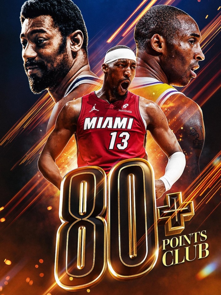 世界杯客户端升级说明-张伯伦/阿德巴约/科比！NBA官方海报致敬80+得分俱乐部！